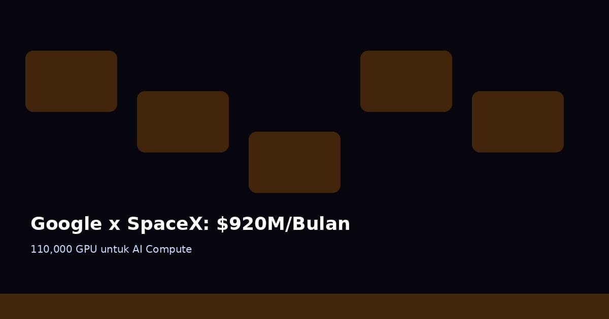 Google Bayar SpaceX Rp14,3 Triliun Per Bulan untuk Akses 110 Ribu GPU AI