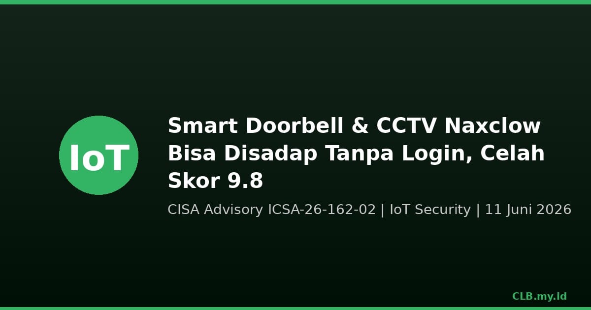CCTV dan Smart Doorbell Naxclow Bisa Disadap Tanpa Login, CISA Temukan Celah Skor 9.8
