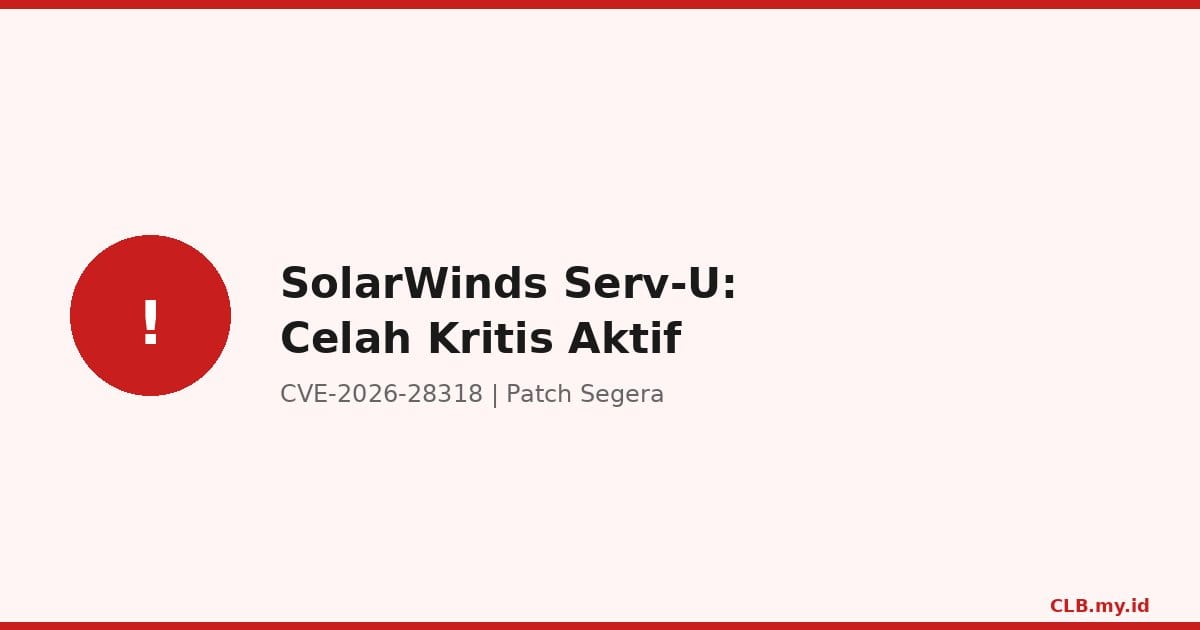 CISA Peringatkan Celah SolarWinds Serv-U yang Sedang Aktif Dieksploitasi, Patch Wajib Sebelum 19 Juni