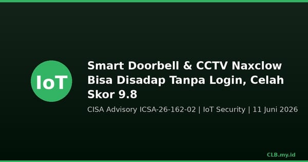 CCTV dan Smart Doorbell Naxclow Bisa Disadap Tanpa Login, CISA Temukan Celah Skor 9.8