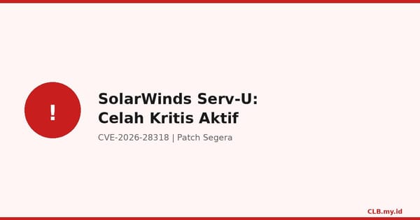 CISA Peringatkan Celah SolarWinds Serv-U yang Sedang Aktif Dieksploitasi, Patch Wajib Sebelum 19 Juni